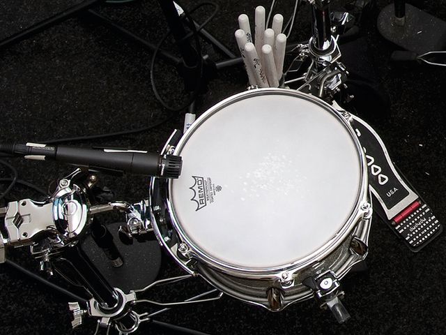 Gogo station: bell, jam block, cowbell, marching snare