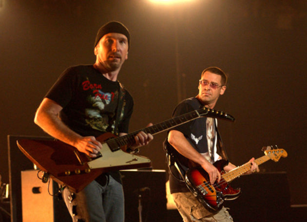 Edge and Adam Clayton, 2001