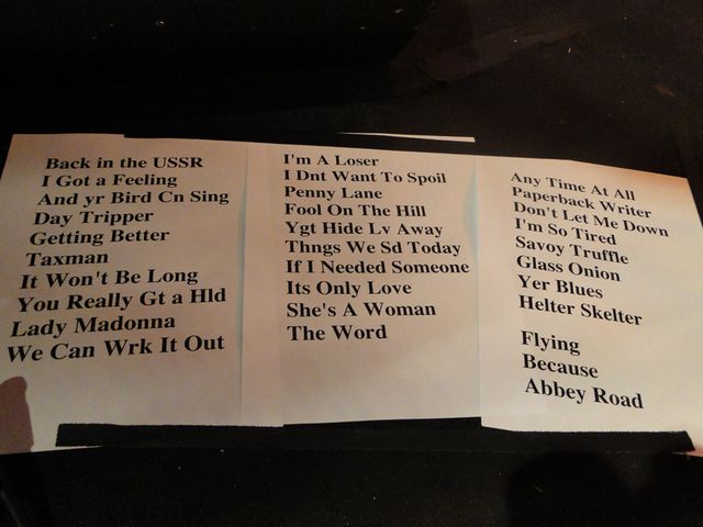 The setlist, which Mike Portnoy's daughter, Melody, helped select