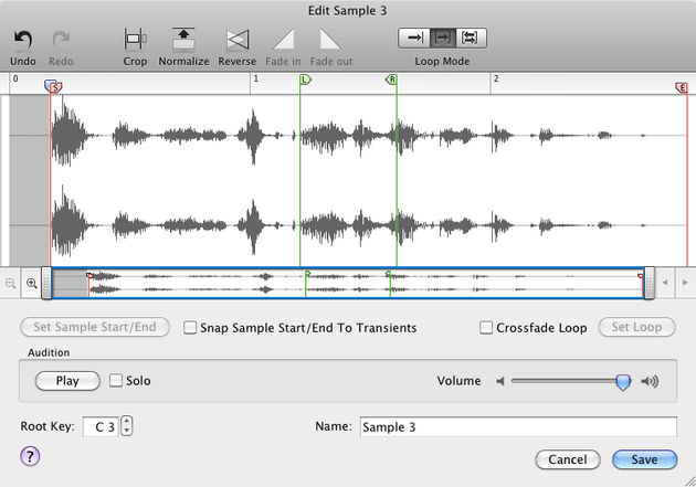 Reason 5's sample editor
