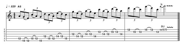 Example 4.6: Sequential (Ascending) Back to our sequences of three, this time the direction has been switched around so that each three-note group descends, but then the entire 'cell' ascends through each scale degree. Feel free to try any numeric permutation you see fit.