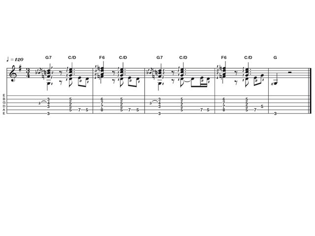 Intermediate lick one: Jazz blues comping