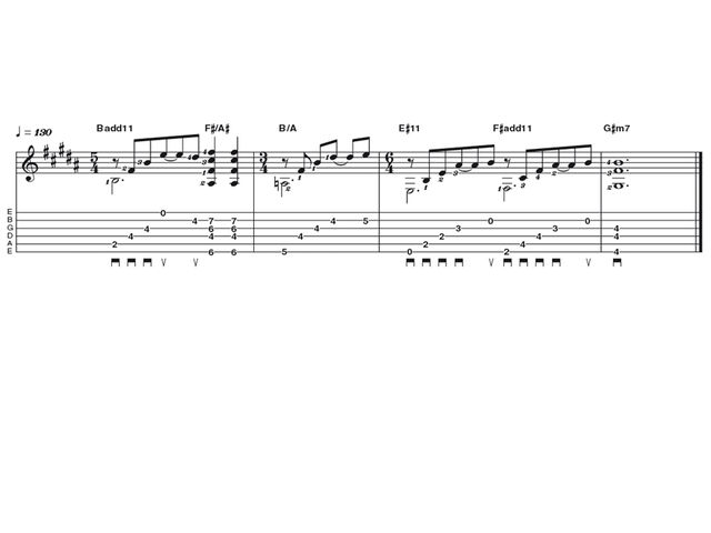 Intermediate lick one: Alex Lifeson riff