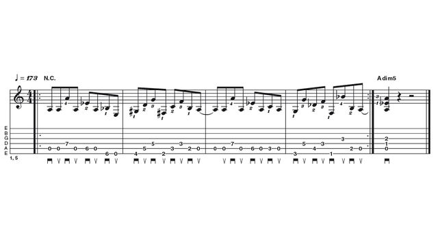 Intermediate lick two: Dillinger Escape Plan riff