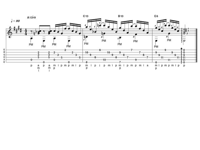 Advanced lick one: Travis picking style