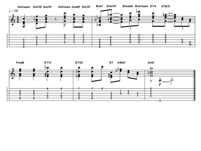 Intermediate lick two: jazz chord soloing