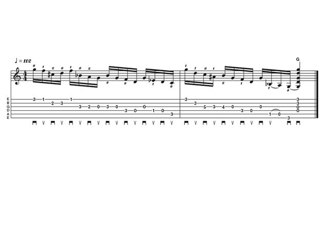Intermediate lick one: Bluegrass flatpicking