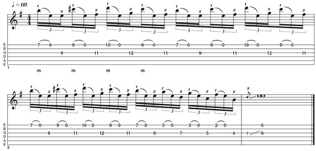 Advanced lick one: John 5-style