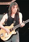 Malcolm Young - the almighty riff machine – with his original trusted Gretsch Duo Jet with stripped down finish (it was originally red).