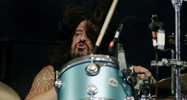Grohl is back behind the kit with Queens