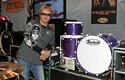Poison drummer filming Rockett Drum Works TV show