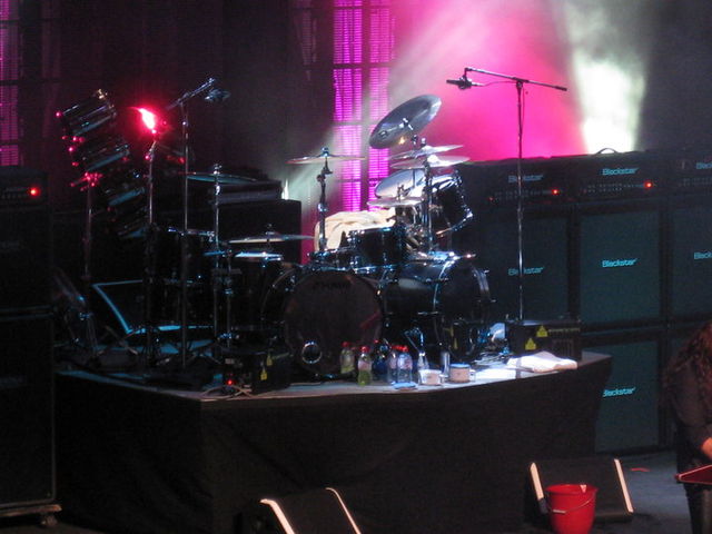 Tommy's beastly set-up Tommy's monster Sonor kit enjoys a well-deserved break