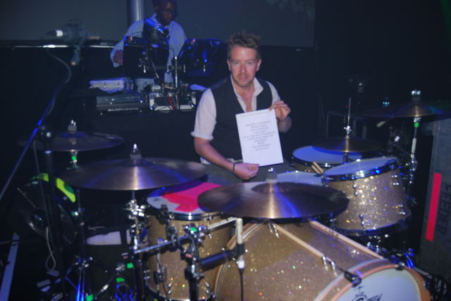 Karl shows off the set list