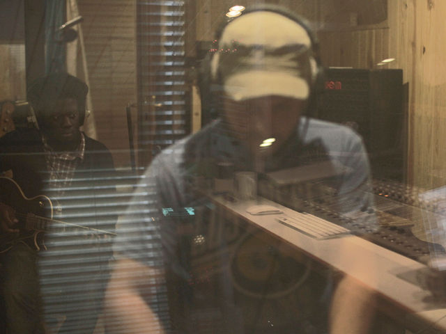 Producer Paul Butler (The Bees) at the desk