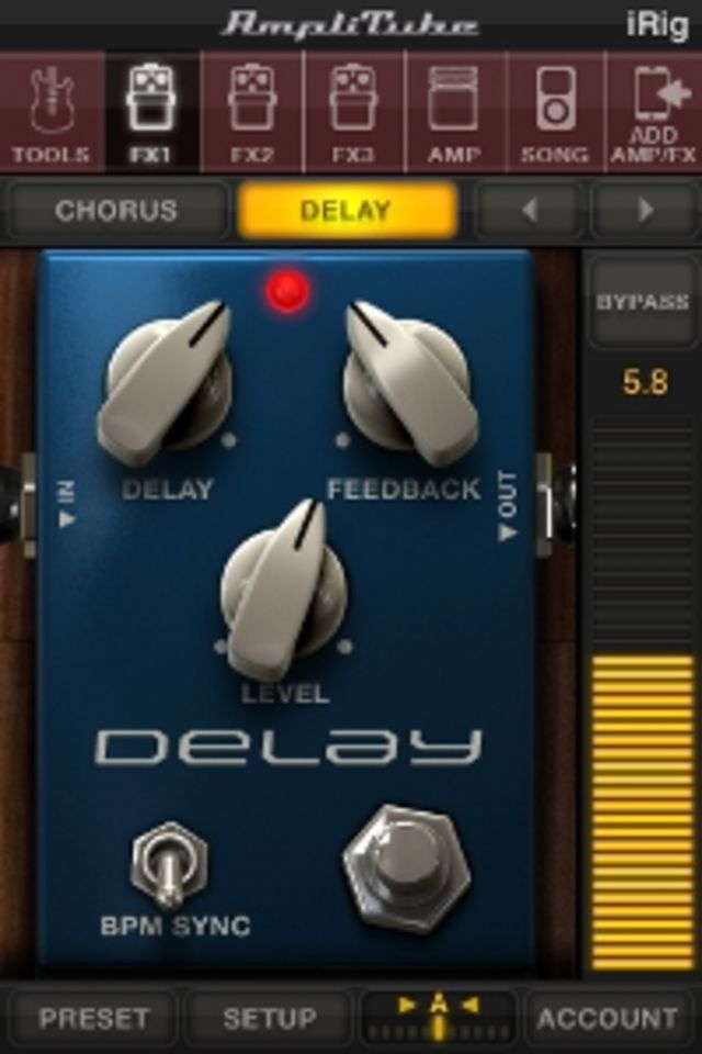 Amplitube app for iPhone - delay stompbox blank