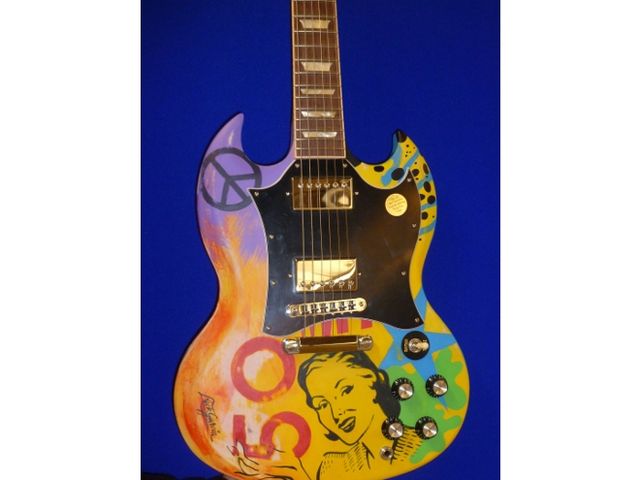 Gibson SG with custom artwork by Rick Garcia blank