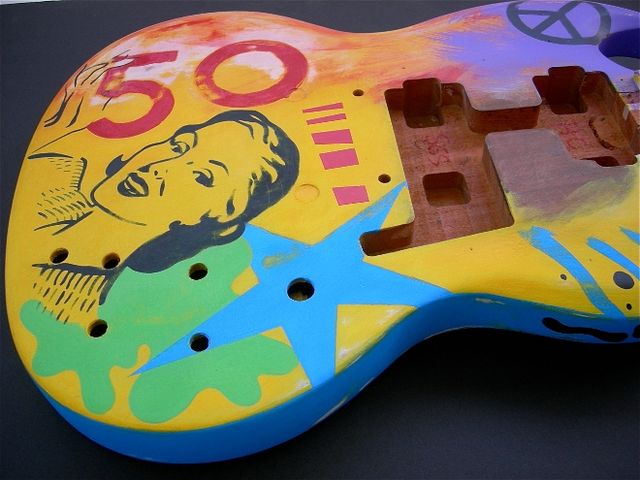 Gibson SG with custom artwork by Rick Garcia blank