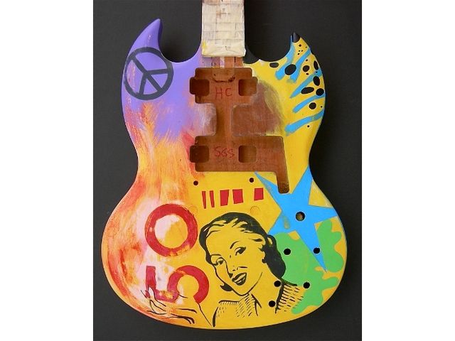 Gibson SG with custom artwork by Rick Garcia blank
